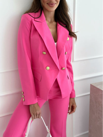 Damen Eleganter Doppelreiher Blazer im modernen Design mit goldenen Knöpfen Stalluxe