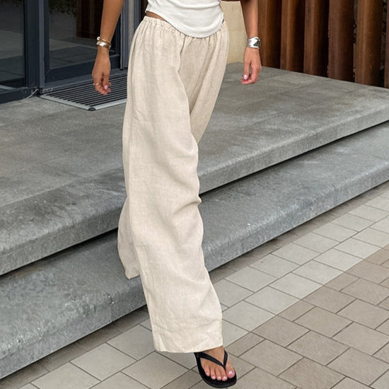 Damen Weite Leinenhose Stalluxe