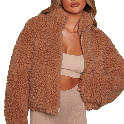 Damen warme Fleece-Jacke mit hoher Kragen und Reißverschluss Stalluxe