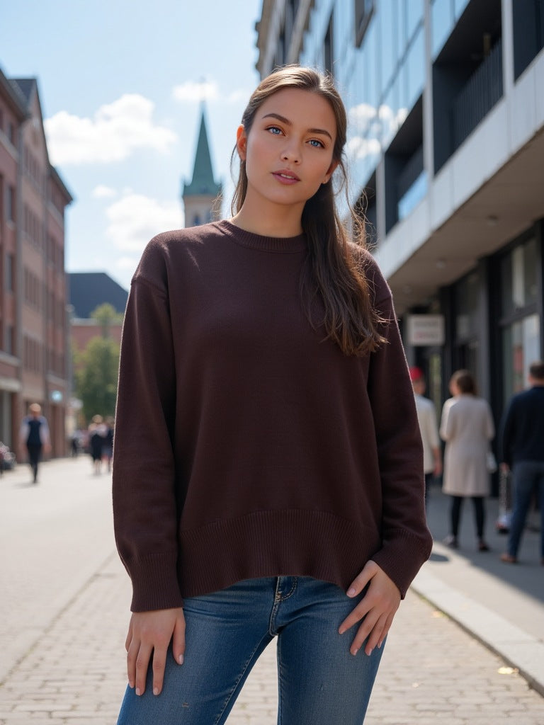 Damen Oversized Pullover mit weichem Feinstrick Stalluxe