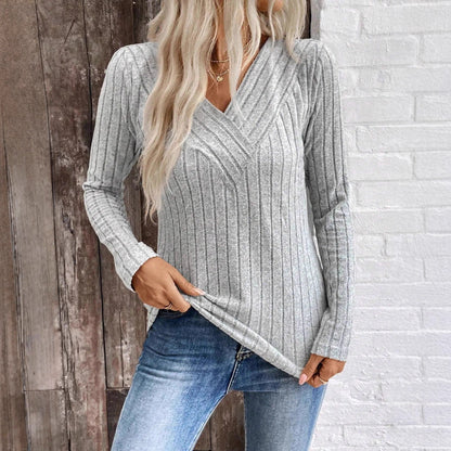 Damen Feinstrick-Oberteil mit diagonalem Streifenmuster Stalluxe