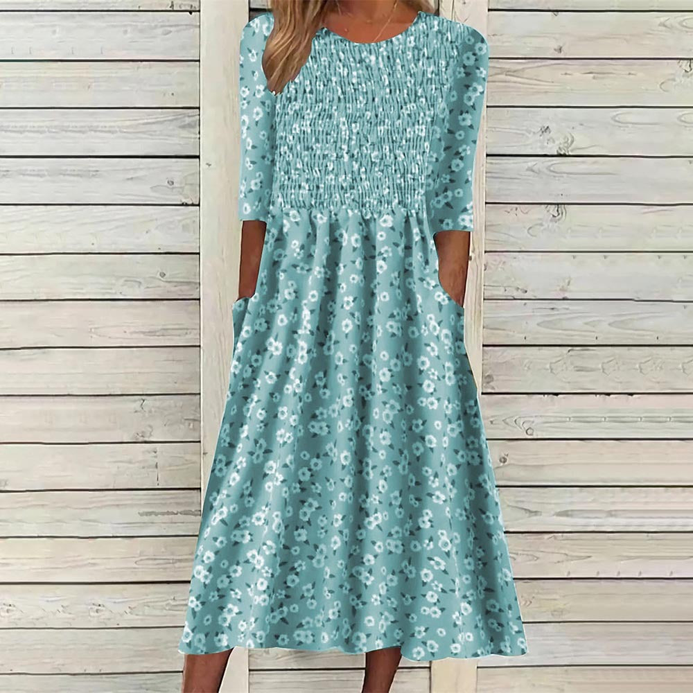 Damen Midikleid mit Raffung und lässigem Schnitt Stalluxe