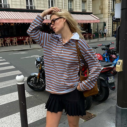 Damen Polo-Shirt mit gestreiftem Design Stalluxe