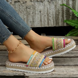 Damen Espadrilles mit modischem Textil-Obermaterial und komfortabler Sohle Stalluxe Multicolor