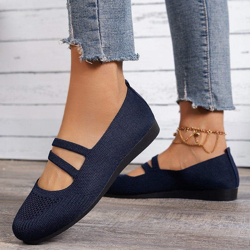 Damen Bequeme Ballerinas mit eleganten Kreuzriemen Stalluxe