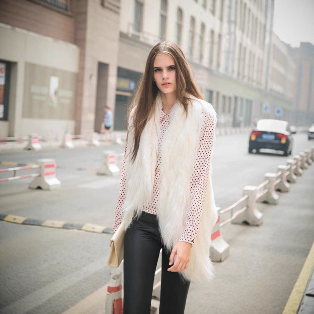 Damen Modischer Kunstpelz-Weste Stalluxe