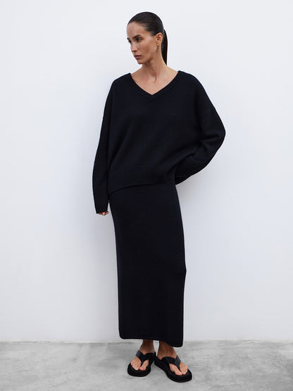 Damen langer Jeansrock mit seitlichem Schlitz und hochwertiger Baumwolle Stalluxe
