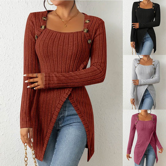 Damen Langarmshirt mit ausgefallenem Schnitt Stalluxe
