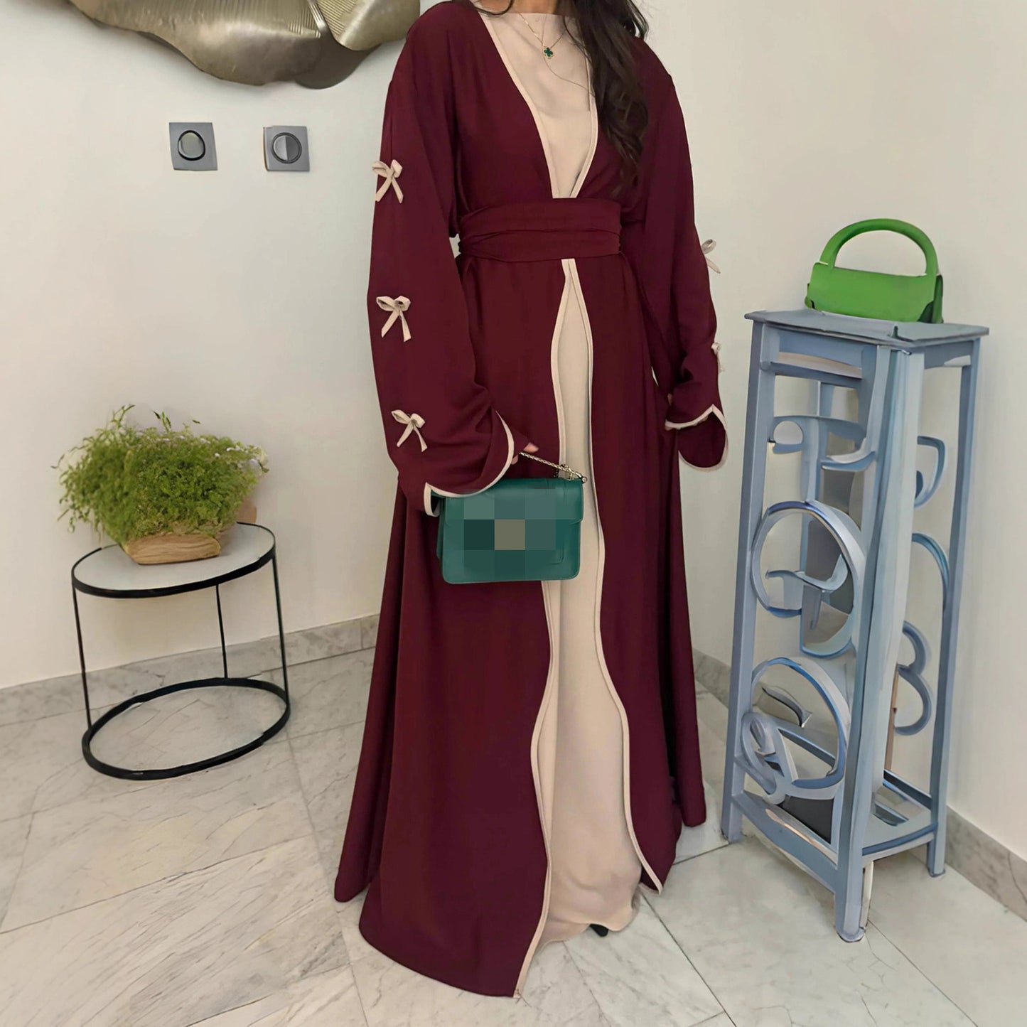 Damen Maxikleid mit eleganten Schleifendetails und fließendem Schnitt Stalluxe