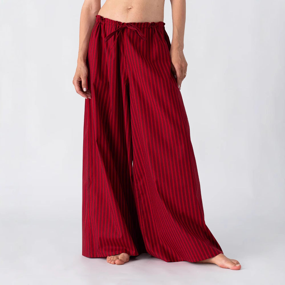 Damen Weite Sommerhose mit vertikalem Streifenmuster Stalluxe
