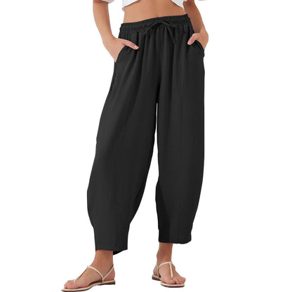 Damen Bequeme und luftige Freizeithose mit elastischem Bund und Seitentaschen Stalluxe