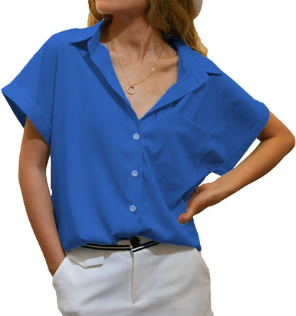 Damen elegant geschnittene Kurzarmbluse Stalluxe