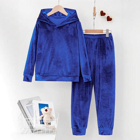 Damen Fleece-Loungewear Set mit Hoodie und elastischen Säumen Stalluxe
