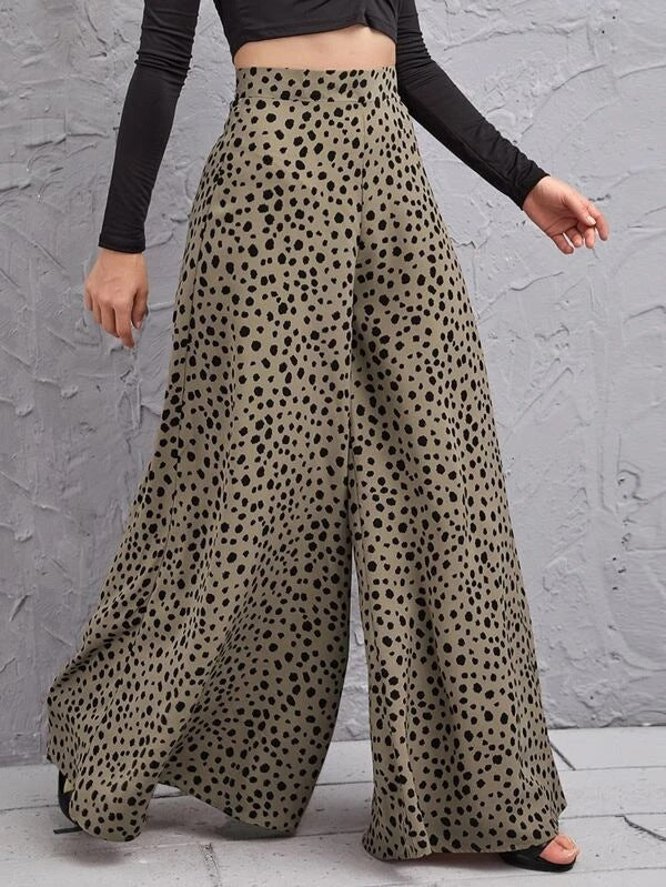 Damen Weite Hochtaillierte Hose Stalluxe