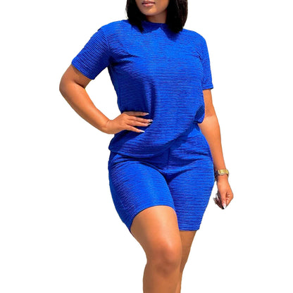 Damen lässiger Kurzoverall mit Struktur und elastischem Bund Stalluxe