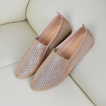 Damen elegante Slipper mit glitzerndem Obermaterial und atmungsaktiven Perforationen Stalluxe
