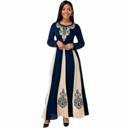Damen Elegantes Maxikleid mit aufwendig gesticktem Muster Stalluxe