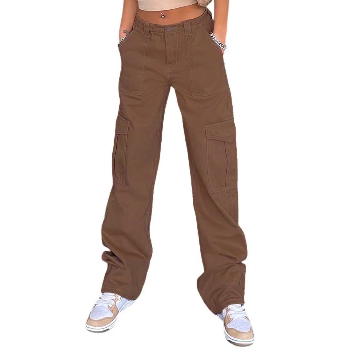 Damen Cargo-Hose mit praktischen Seitentaschen und weitem Schnitt Stalluxe