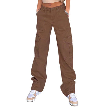 Damen Cargo-Hose mit praktischen Seitentaschen und weitem Schnitt Stalluxe