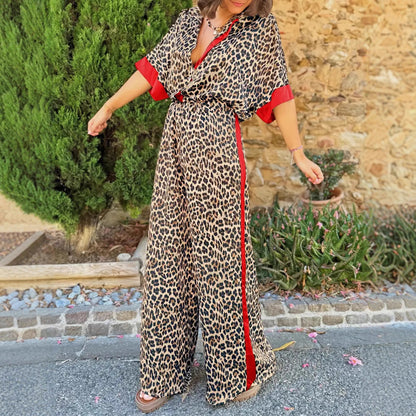 Damen modischer Zweiteiler mit Leopardenmuster Stalluxe