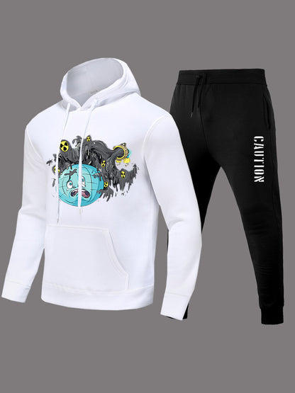 Damen Hoodieset mit auffälligem Grafikdesign und bequemen Jogginghose Stalluxe