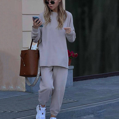 Damen Bequemer Oversize-Sweatshirt- und Lounge-Hosen-Set Stalluxe