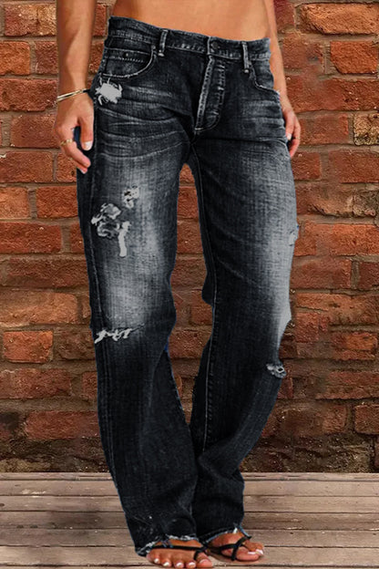 Damen lockere Jeans im Used-Look Stalluxe