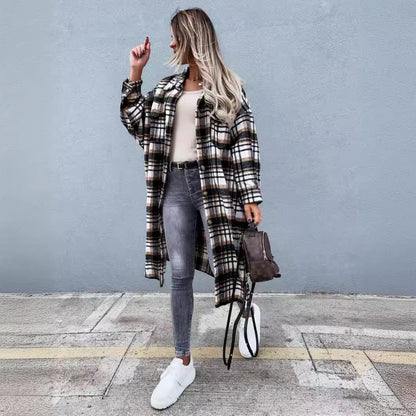 Damen Karierte Oversized-Jacke im Casual-Stil Stalluxe