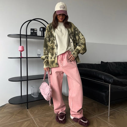 Damen Oversized Strickjacke im modernen Tie-Dye-Design Stalluxe