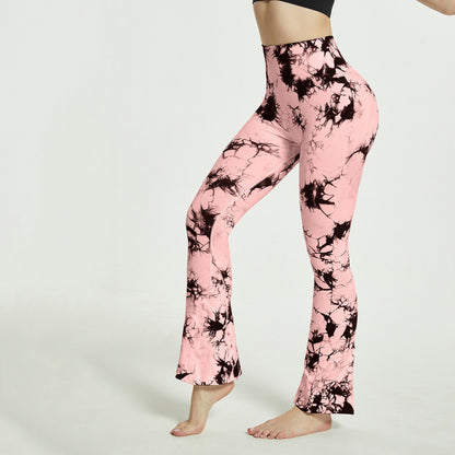 Damen Flared Yoga-Leggings mit einzigartigem Batikmuster Stalluxe