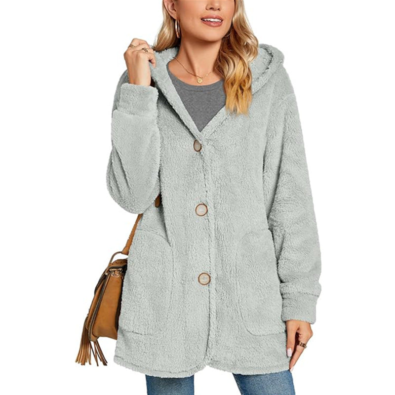Damen Kuschelige Fleecejacke mit Kapuze und Taschen Stalluxe