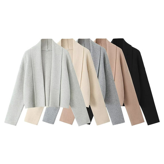 Damen lässige Strickjacke mit offenem Design und V-Ausschnitt Stalluxe