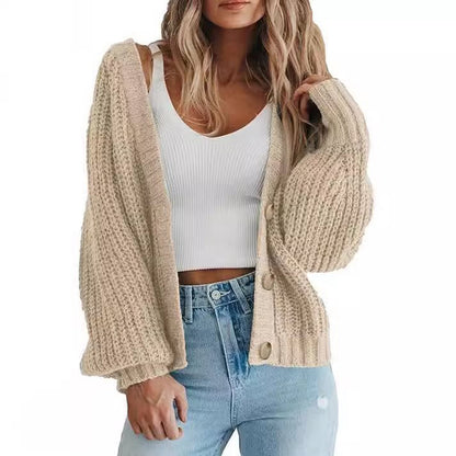 Damen Grobstrick-Cardigan mit Knopfdetails und weitem Schnitt Stalluxe