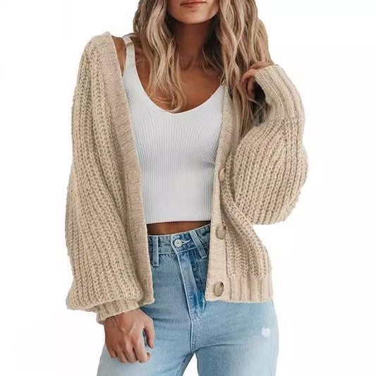 Damen Grobstrick-Cardigan mit Knopfdetails und weitem Schnitt Stalluxe