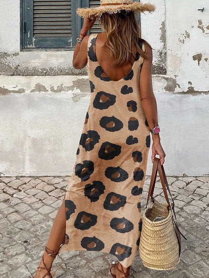 Damen Maxikleid im unkonventionellen Animal-Print Design Stalluxe