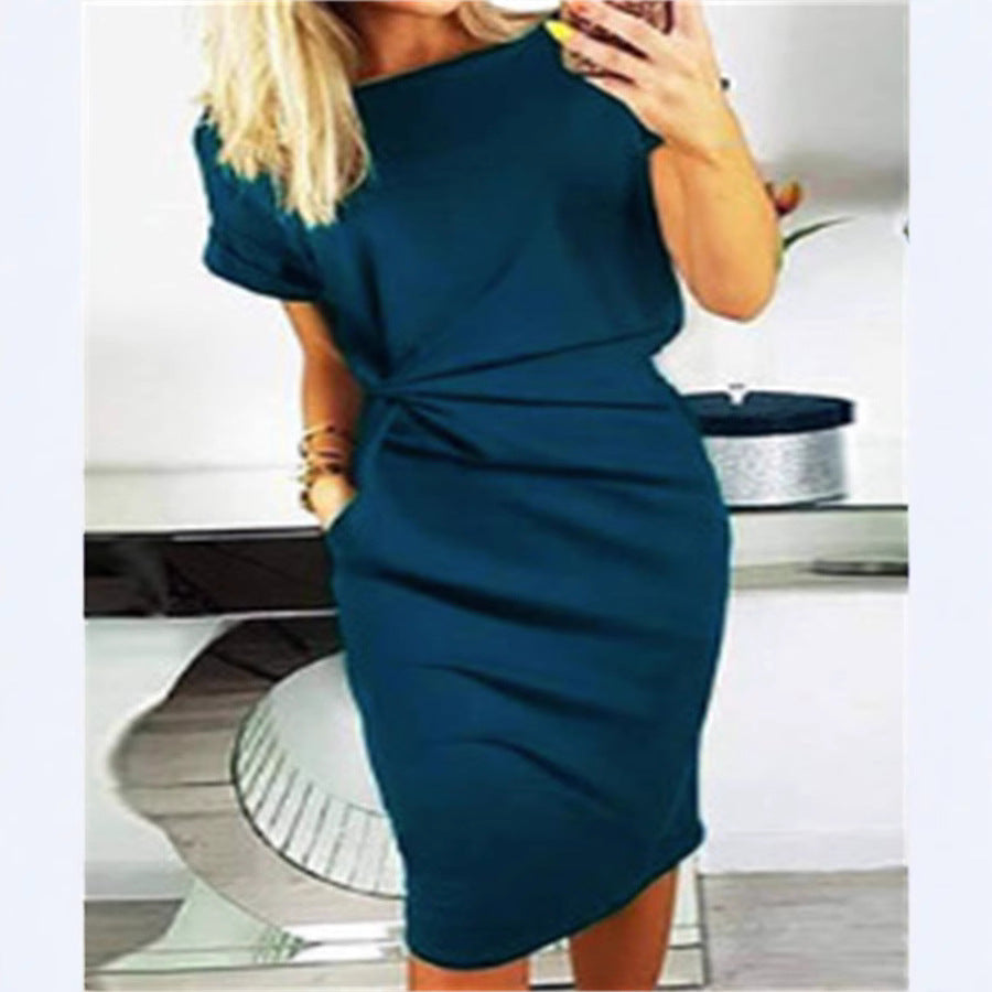 Damen Figurbetontes Wickelkleid mit seitlichen Eingrifftaschen Stalluxe