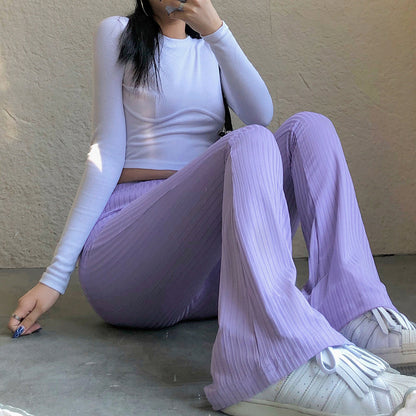 Damen Flared Leggings mit schnittigem Rippdesign und hohem Bund Stalluxe