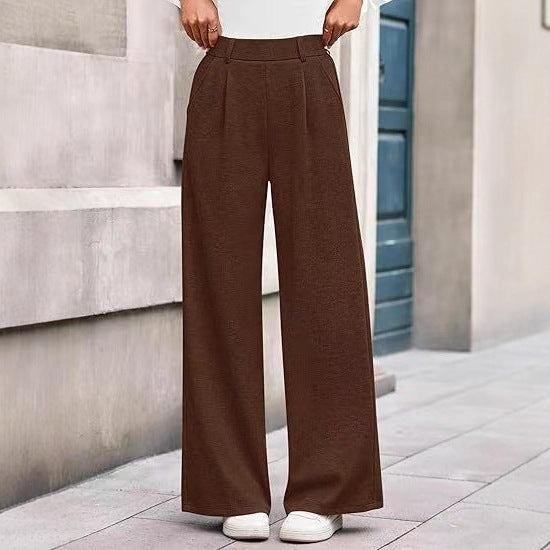 Damen Weite Stoffhose mit hochgezogenem Taillenbund und praktischen Eingrifftaschen Stalluxe