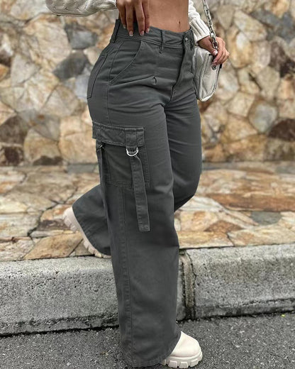 Damen Cargo-Hose mit weitem Schnitt und praktischen Taschen Stalluxe
