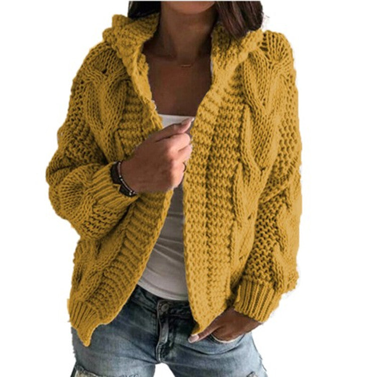 Damen Strickjacke mit voluminösem Zopfmuster und lässigem Schnitt Stalluxe