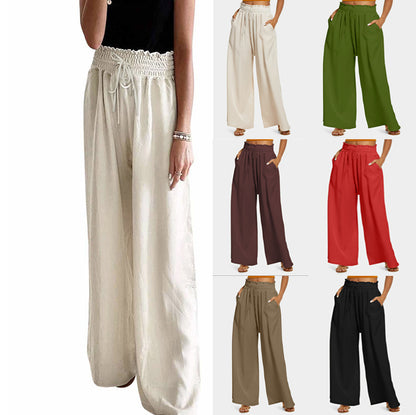 Damen Weite-Leg Hohe Taille Hose Stalluxe