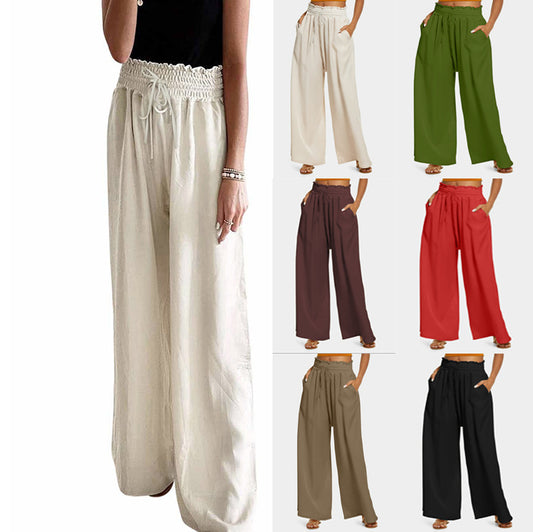 Damen Weite-Leg Hohe Taille Hose Stalluxe