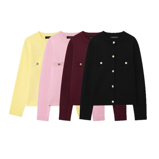 Damen Strickjacke mit elegantem Knopfdesign und praktischen Taschen Stalluxe