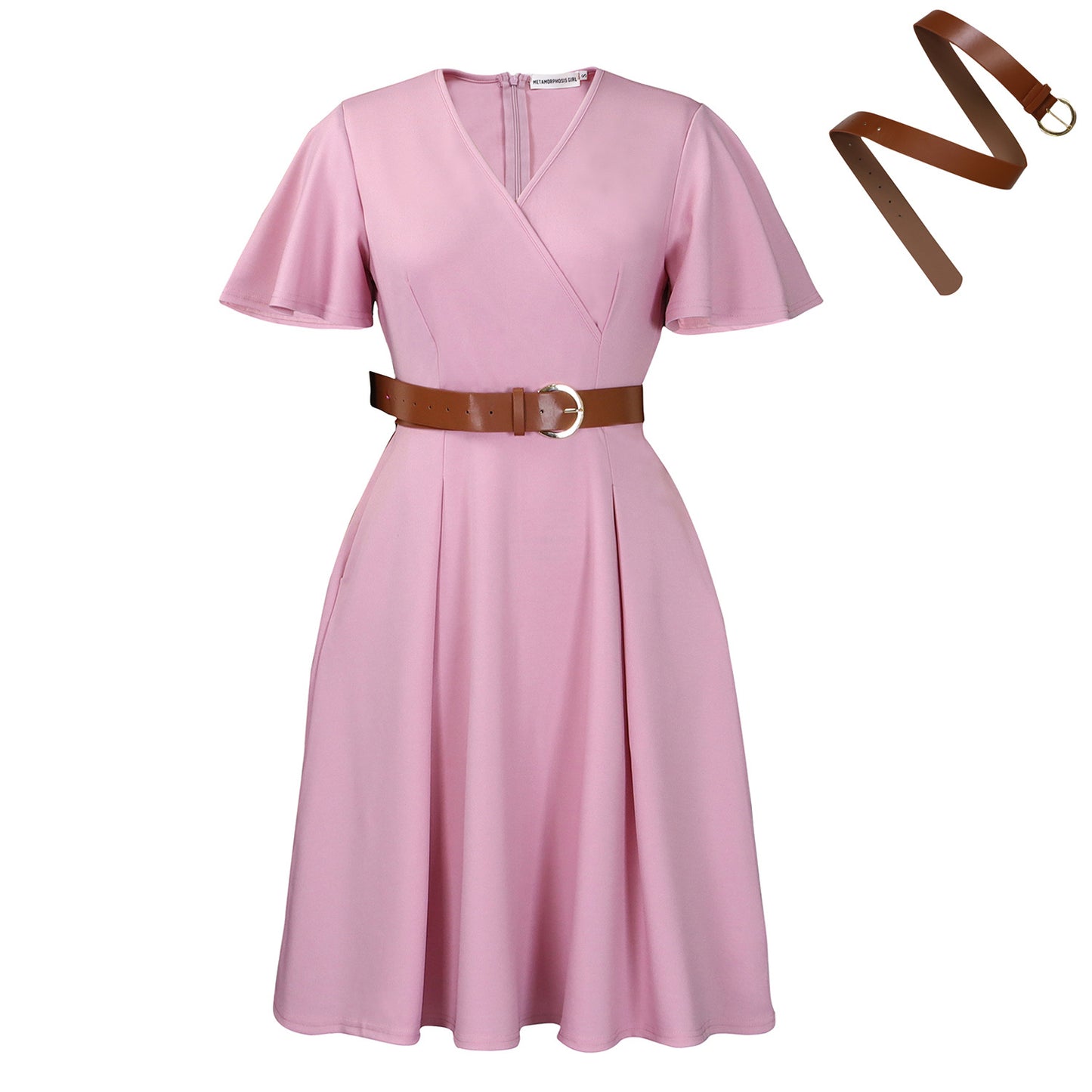 Damen Wickelkleid mit schmeichelndem Schnitt und elegantem Taillengürtel Stalluxe