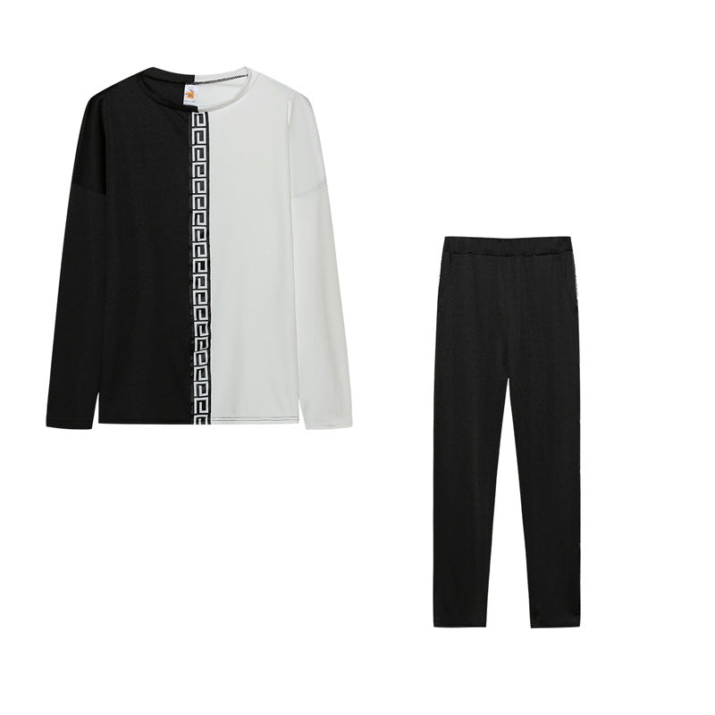 Damen Lässiges Sportanzug-Set mit Kontrastdesign und elastischer Taille Stalluxe