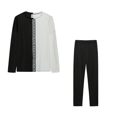 Damen Lässiges Sportanzug-Set mit Kontrastdesign und elastischer Taille Stalluxe