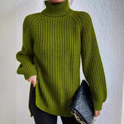 Damen Grobstrickpullover mit hohem Kragen und strukturiertem Muster Stalluxe