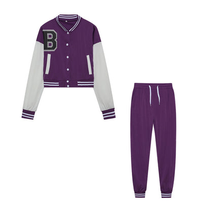 Damen Sportliches Set mit cropped Jacke und bequemen Jogginghosen Stalluxe