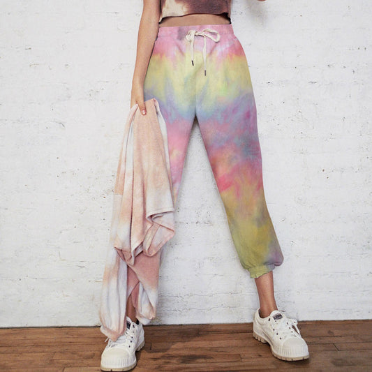 Damen Freizeithose mit buntem Batikdesign und elastischem Bund Stalluxe