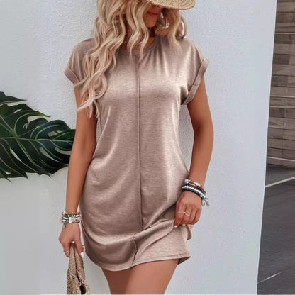 Damen lässiges Kurzarm-Kleid Stalluxe